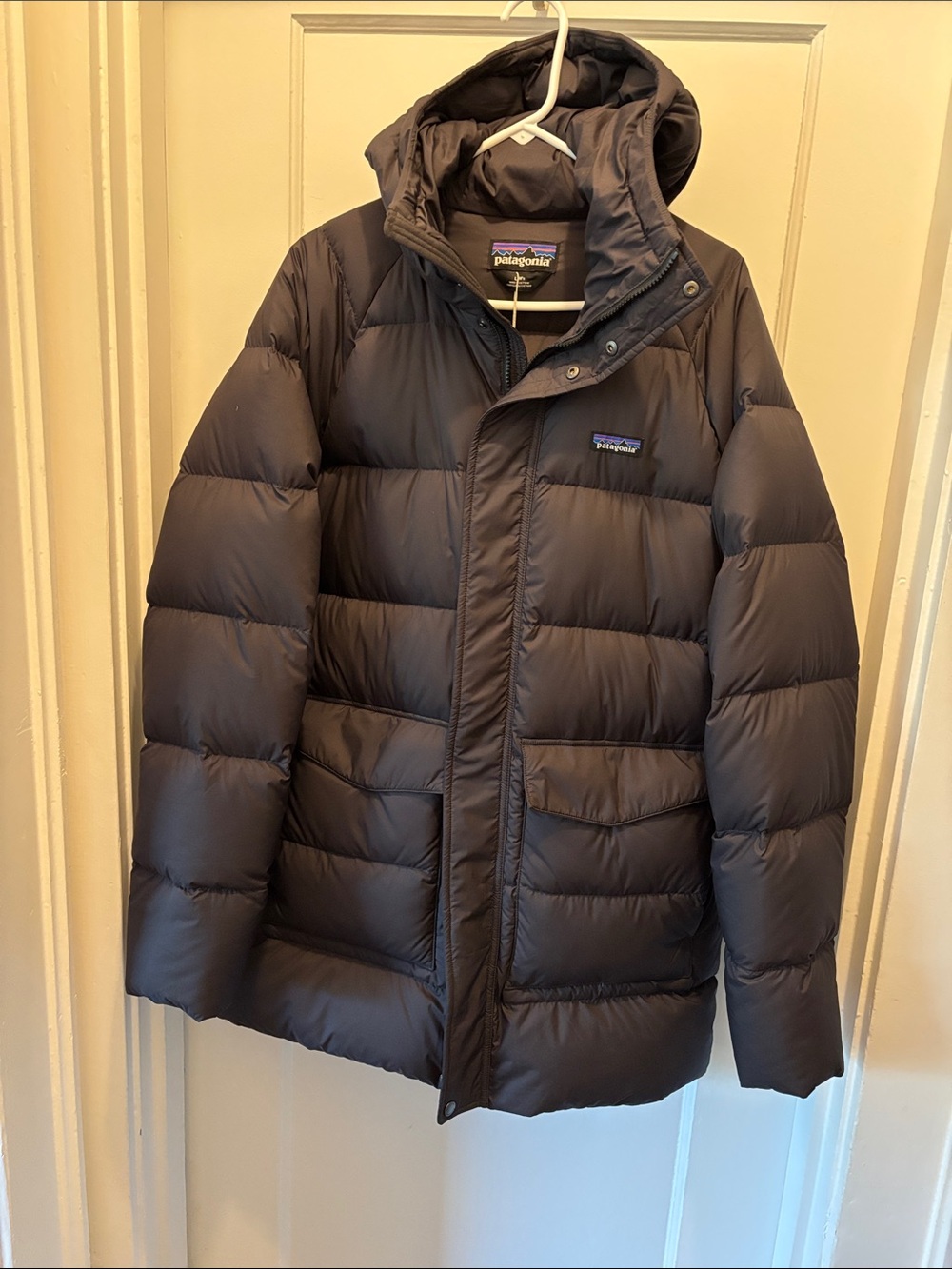 Patagonia Men's Black Hooded Puffer Coat (Silent Down Parka) Brand New!
